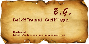 Belényesi Gyöngyi névjegykártya